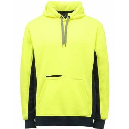 KingGee Mens Hi Vis Pull Over Hoodie Fleece Drawstring Work Safe Safety K55033-KarWorkwear