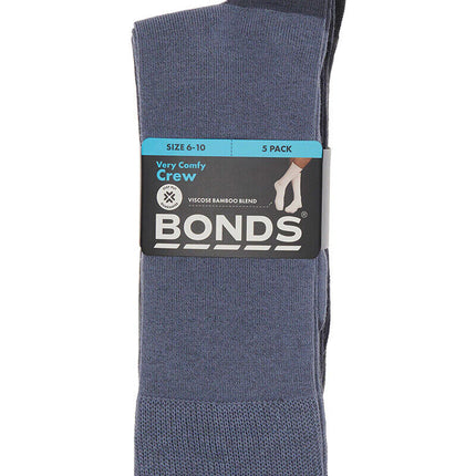 Bonds Mens Bamboo Crew Socks Fine Seams Comfy Toes & Ankle Support 6 Pack SZFQ5W-KarWorkwear