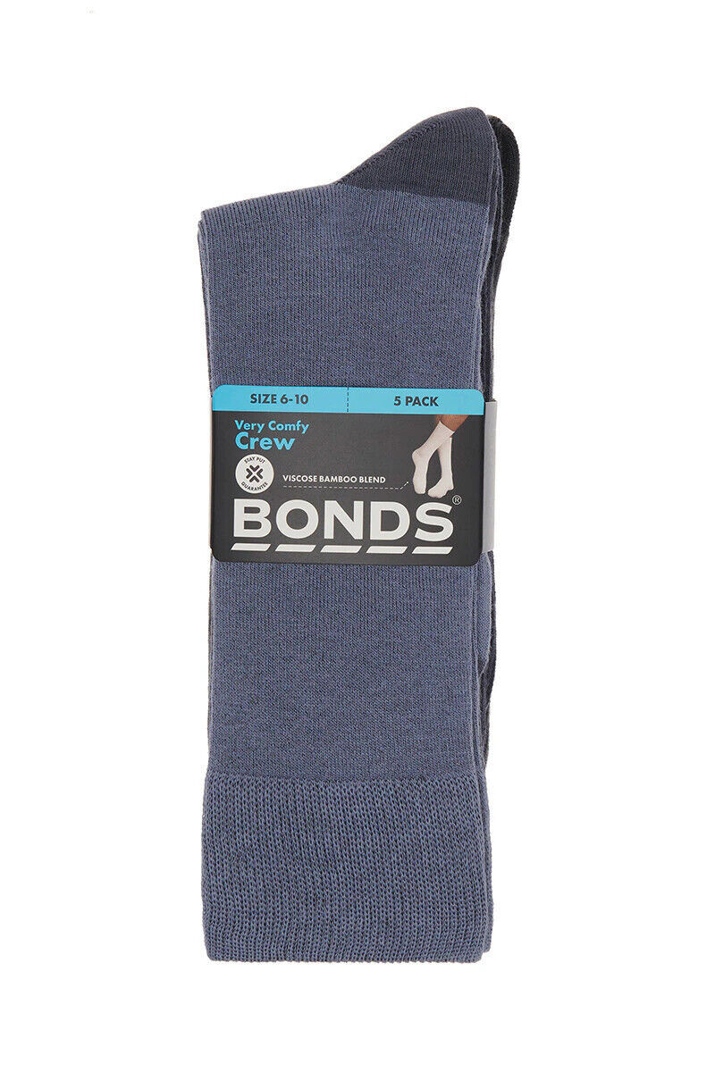 Bonds Mens Bamboo Crew Socks Fine Seams Comfy Toes & Ankle Support 6 Pack SZFQ5W-KarWorkwear