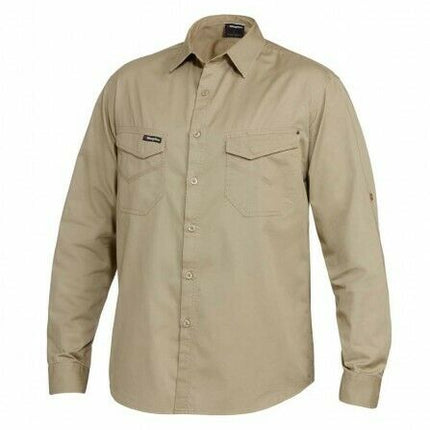 KingGee Mens Tradies Shirt L/S Fashioned Workwear Lightweight Breathable K14350-KarWorkwear