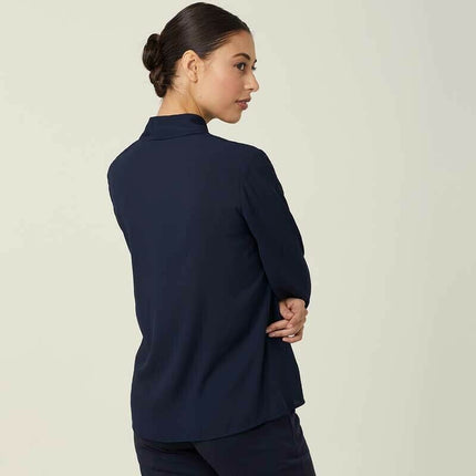 NNT Womens Formal Long Sleeve Tie Neck Blouse Classic Gathered Business CATUL2-KarWorkwear