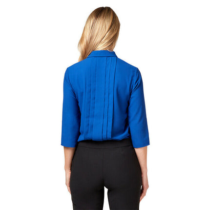 NNT Womens 3/4 Sleeve Pleat Detail Formal Blouse Classic Fit Business CATUDK-KarWorkwear