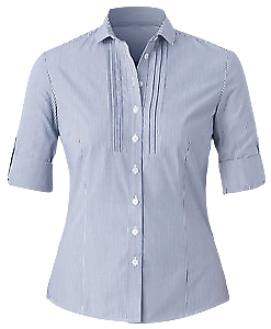 NNT Womens Cotton Blend Balance Stripe 3/4 Roll up Shirt Classic Shirt CAT4MB-KarWorkwear