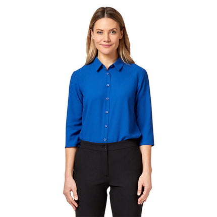 NNT Womens 3/4 Sleeve Pleat Detail Formal Blouse Classic Fit Business CATUDK-KarWorkwear