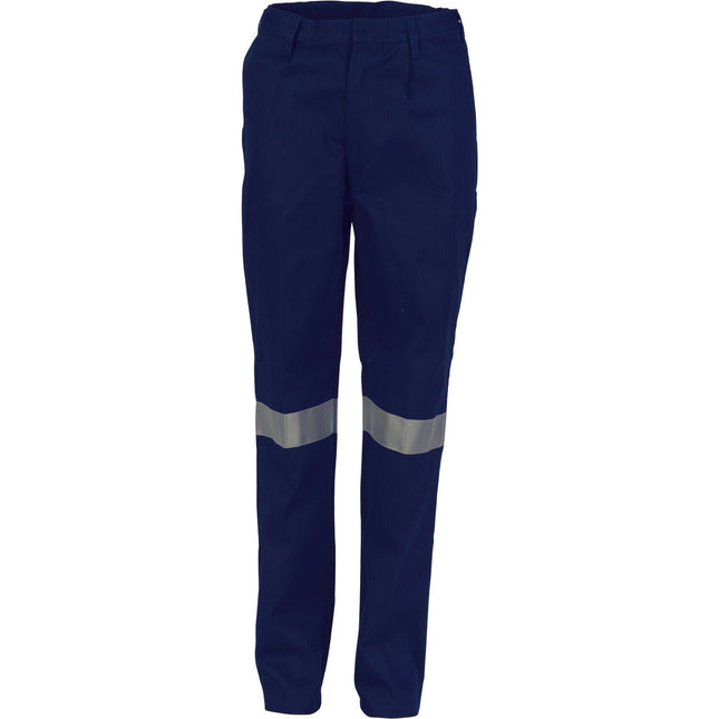 DNC Workwear Ladies Cotton Drill Pants 3M Reflective Tough Work Casual 3328-KarWorkwear