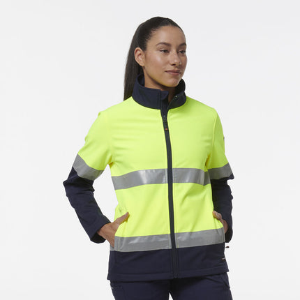 KingGee Womens Reflective Spliced Pocket Softshell Safety Work Jacket K45006-KarWorkwear
