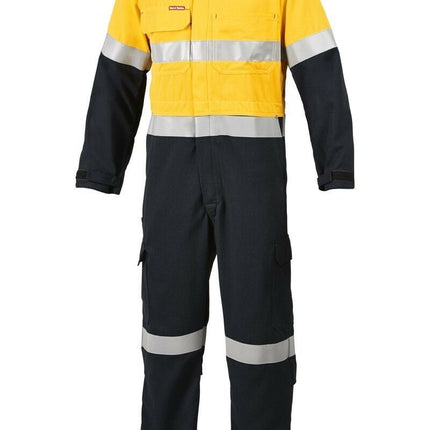 Mens Hard Yakka Protect Hi-Vis 2 Tone Tecasafe Plus Coverall Safety Taped Y00303-KarWorkwear