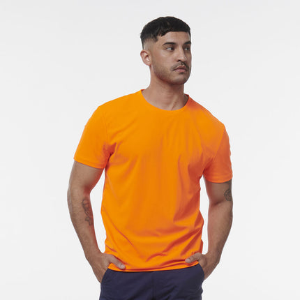 KINGGEE Mens HI Vis Crew Workwear Regular Fit Reflective Sleeve T Shirt K54034-KarWorkwear