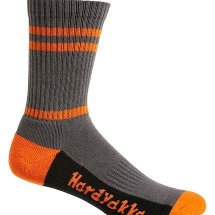 Hard Yakka Cotton Crew Work Socks 5 Pack Logo Athletic Padded Black Y20035-KarWorkwear