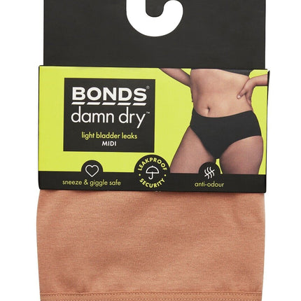 Bonds Womens Damn Dry Midi Brief Leak Protection Classic Support WRRAA-KarWorkwear