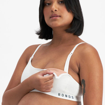 Bonds Womens Damn Dry Milk Leaks Scoop Crop Comfy Easy Feeding Clip YWQL-KarWorkwear
