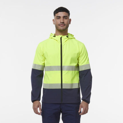 KingGee Mens Hi Vis Reflective Durable Hooded Repel Safety Work Jacket K55061-KarWorkwear