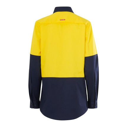 Hard Yakka Womens Long Sleeve HI Vis 2 Tone Reflective Vented Shirt Y08423-KarWorkwear