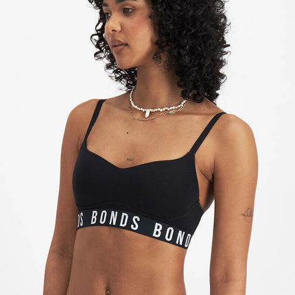 Bonds Womens Icons Wirefree Bra Soft Cotton Stretch Jacquard Elastic Band YWL4-KarWorkwear