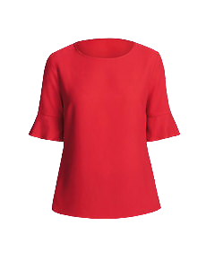 NNT Womens Fluted Sleeve Top Classic Fit round Neck Blouse CATU5T-KarWorkwear