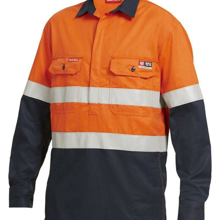 Mens Hard Yakka FR ShieldTec Hi-Vis Safety Mining Energy Gas Work Shirt Y04550-KarWorkwear