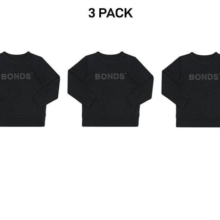 Bonds Kids Tech Sweats Pullover Soft Knitted Warm Cotton Poly Blend 3 Pack KVQTK-KarWorkwear