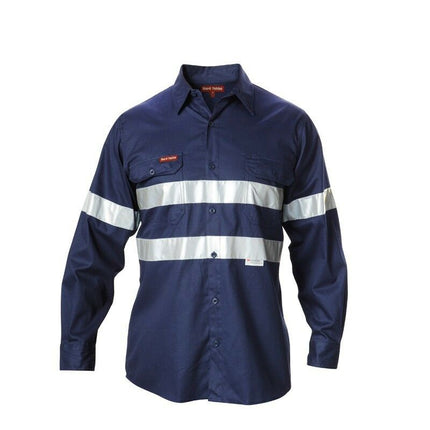 Hard Yakka Foundations Long Sleeve Taped Cotton Drill Work Shirt Y07227-KarWorkwear