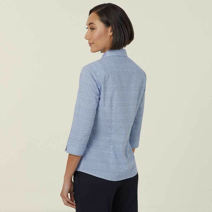 NNT Womens Avignon Formal Abstract Print 3/4 Sleeve Business Shirts CATUKX-KarWorkwear