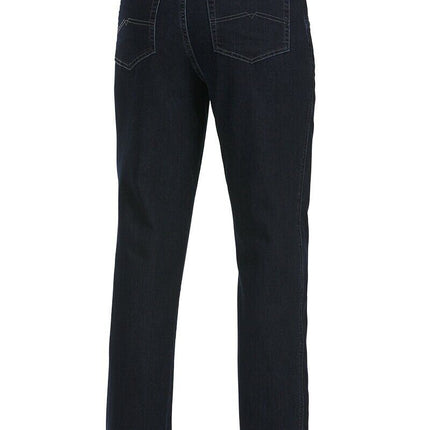 Hard Yakka Mens Mustang Stretch Jeans Denim Tough Brass Zip Classic Fit Y43434-KarWorkwear