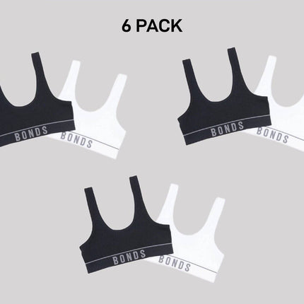 Bonds Girls Original Rib Tank Crop Super Comfort and Soft Support 6 Pack UWLK2A-KarWorkwear