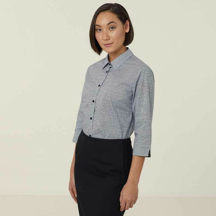 NNT Womens Avignon Formal Abstract Print 3/4 Sleeve Business Shirts CATUKX-KarWorkwear