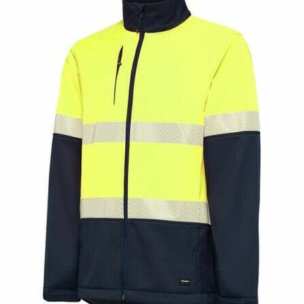 KingGee Mens Hi Vis Softshell Jacket 3 Layer Warm Fleece Comfort Work K05002-KarWorkwear
