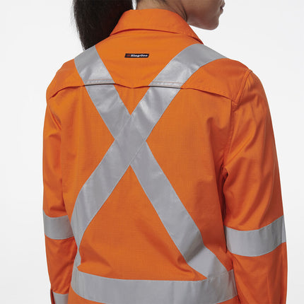 KingGee Womens Safety Workcool Vented X Back Reflective Breathable Shirt K44233-KarWorkwear
