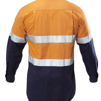 Hard Yakka Work Shirt Hi-Vis Taped Safety Long Sleeve Cotton Drill Y07990-KarWorkwear