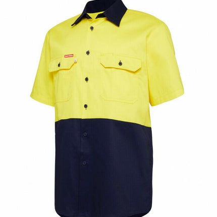 Hard Yakka Mens Core Light Weight Summer Work Drill Hi-Vis Shirt Safety Y04620-KarWorkwear