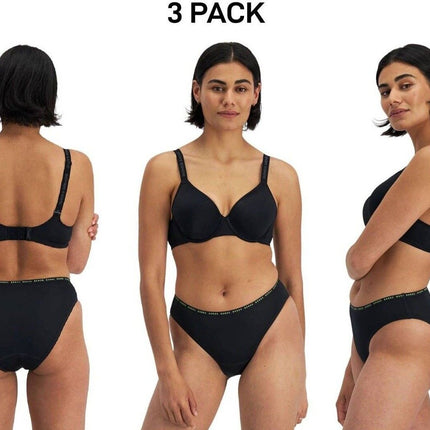 Bonds Womens Damn Dry Active Hi Bikini Protect Odours & Light Leaks 3 Pack WRJCA-KarWorkwear