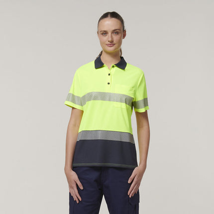Hard Yakka Womens Safety Work Short Sleeve HI VIS Taped Polo Y08602-KarWorkwear