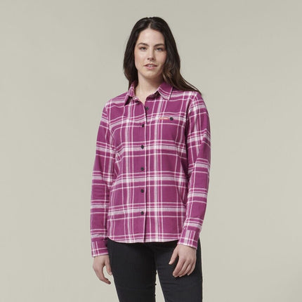 HARD YAKKA Women's Fit Check Flannie Shirt Relaxed Fit Smart Stylish Y08744-KarWorkwear