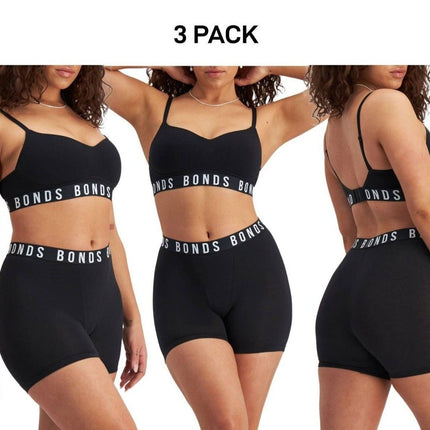 Bonds Womens Icons Super Logo Short Comfy Extra Coverage Mid-Length 3 Pack WR4V-KarWorkwear