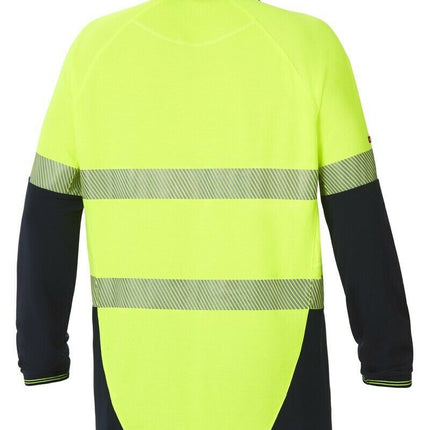 Hard Yakka Koolgear Hi-Vis 2 Tone Vented Tape Long Sleeve Work Shirt Y11379-KarWorkwear