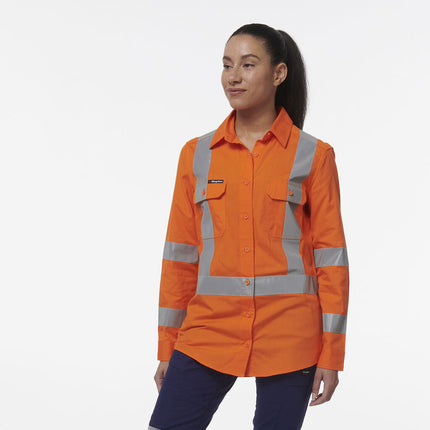 KingGee Womens Safety Workcool Vented X Back Reflective Breathable Shirt K44233-KarWorkwear