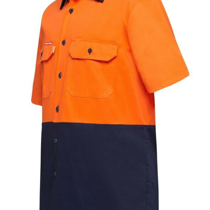 Hard Yakka Mens Core Light Weight Summer Work Drill Hi-Vis Shirt Safety Y04620-KarWorkwear