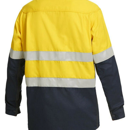Mens Hard Yakka Protect Mining Work Hi-Vis Fire Resistant Safety Shirt Y04350-KarWorkwear