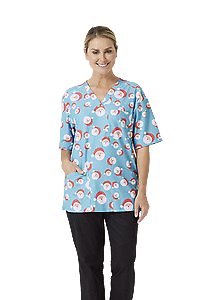 NNT Womens Santa Scrub Top Unisex Relaxed Fit V Neckline Nurse Workwear CATRF4-KarWorkwear