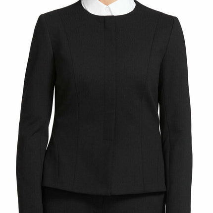 NNT Womens Formal Ponte Jacket Collarless Concealed t Zip  Business Coat CAT1E3-KarWorkwear
