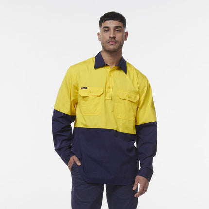 KingGee Mens Workcool Vented Closed Front Spliced Shirt K54011-KarWorkwear