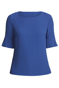 NNT Womens Fluted Sleeve Top Classic Fit round Neck Blouse CATU5T-KarWorkwear