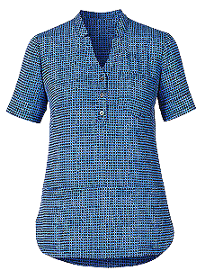 NNT Womens Pixel Print S/S Tunic V Neck Collar Sleeve Vents CAT9R9-KarWorkwear