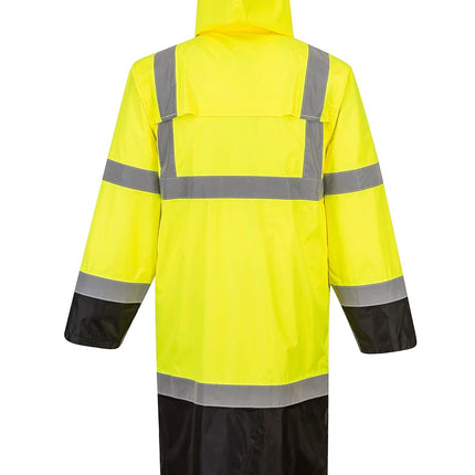 Hi-Vis Contrast Raincoat 48 - UH446, Yellow/Black, XXL