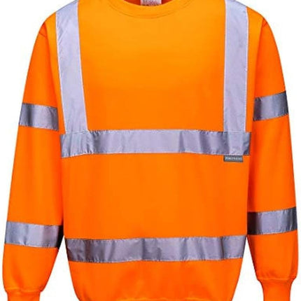 Hi-Vis Sweatshirt Pullover Jumper Safety Reflective Work Wear Warm Top ANSI 3