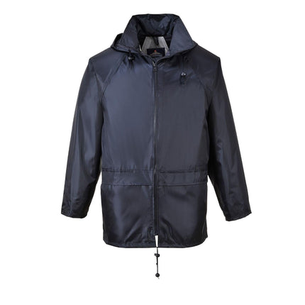 US440 Classic Waterproof Rain Jacket Wth Pack Away Hood & Sealed Seams, Black, Large