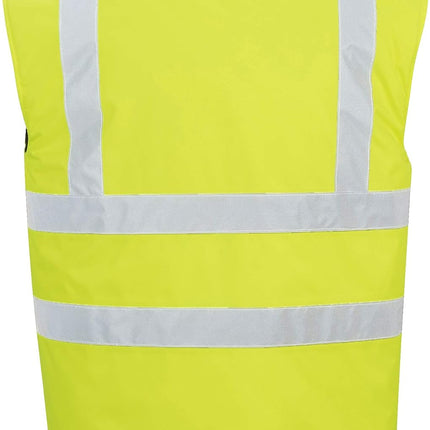 Hi-Vis Bodywarmer Viz Vest Top Work Wear Sleevless Gilet Safety Waistcoat ANSI 2, Yellow, Medium
