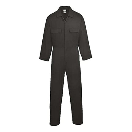 S998 Men'S Work Coveralls 100% Cotton - Protective Overalls Durable Workwear Boiler Suit for Mechanics Warehouse Garages DIY Black, X-Large