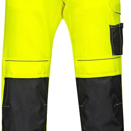 PW340 Hi Vis Work Trousers High Visibility Safety Pants with Durable Polycotton and Kneepad Pockets