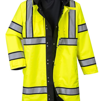Hi-Vis Reversible Raincoat - UH447, Yellow/Black, XL